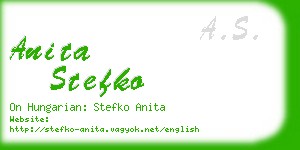 anita stefko business card